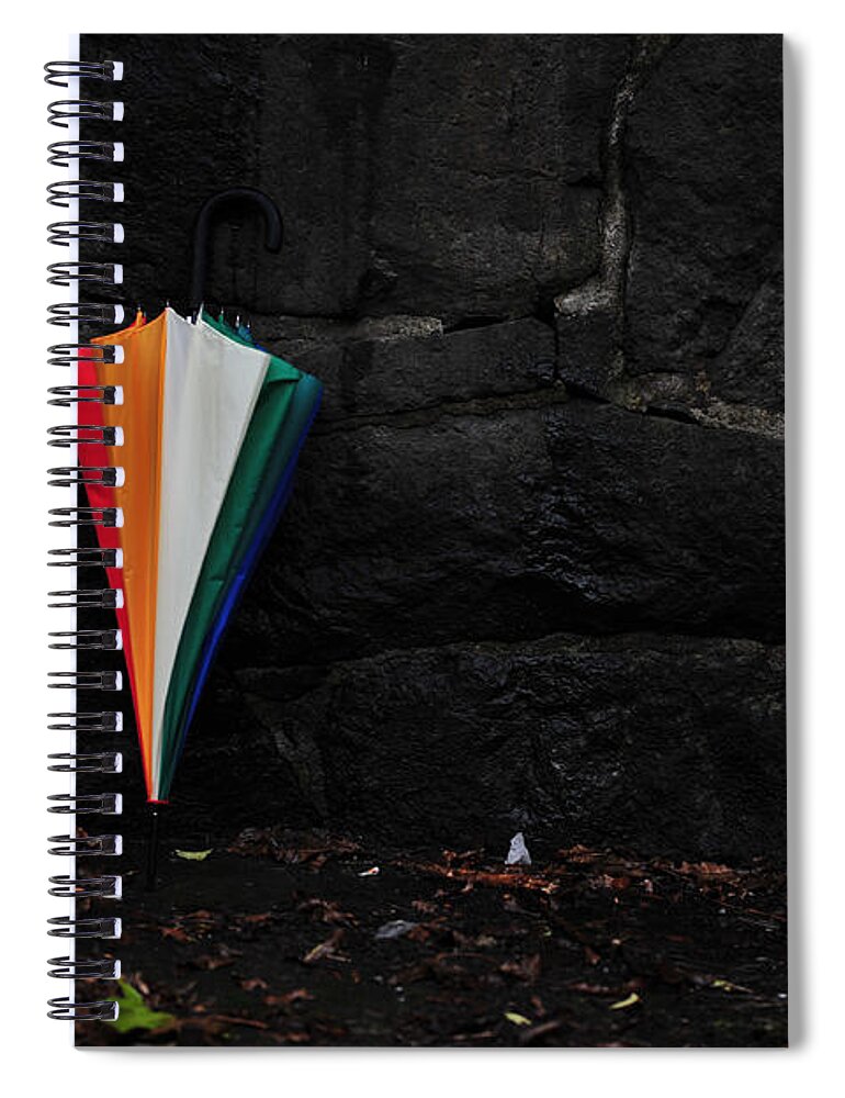 Fall Spiral Notebook featuring the photograph Standing Umbrella by Randi Grace Nilsberg