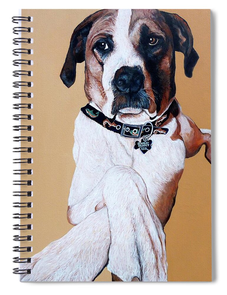 Stanley Spiral Notebook featuring the painting Stanley by Tom Roderick