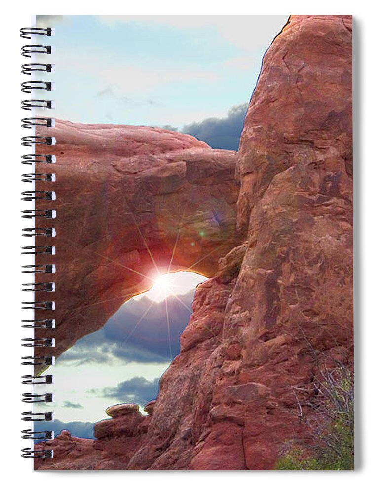 Canyonlands Spiral Notebook featuring the digital art Star Arch by Gary Baird