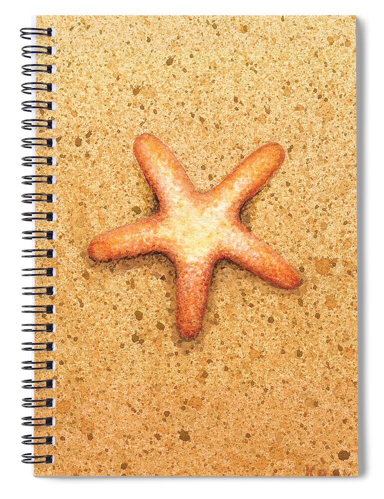 Print Spiral Notebook featuring the painting Star Fish by Katherine Young-Beck