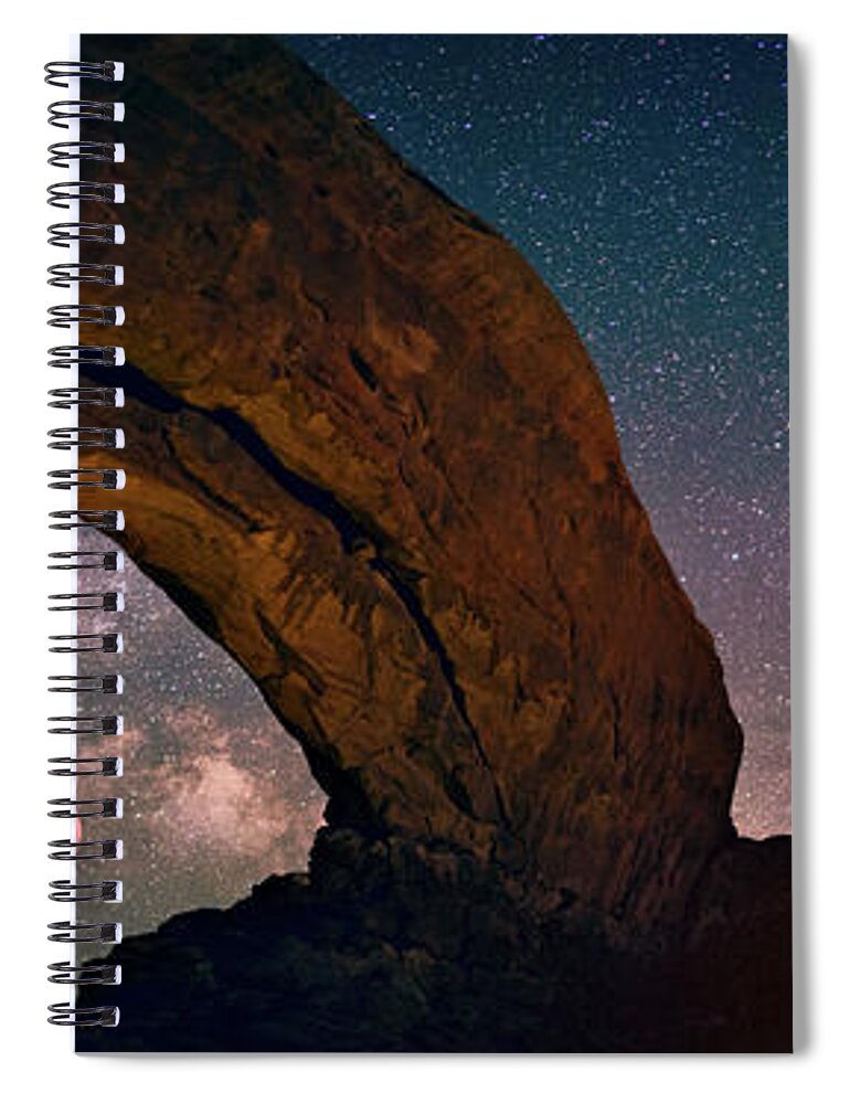 Lena Owens Spiral Notebook featuring the digital art Star Gazing by Lena Owens - OLena Art Vibrant Palette Knife and Graphic Design