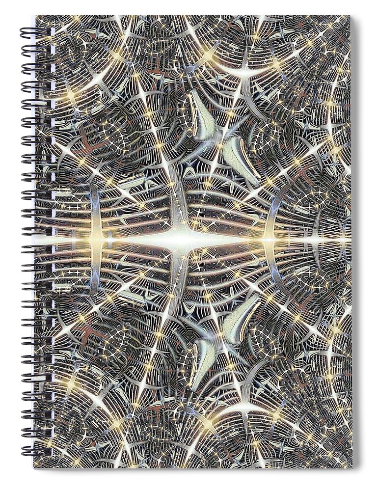 Pattern Spiral Notebook featuring the digital art Star Grille by Ronald Bissett