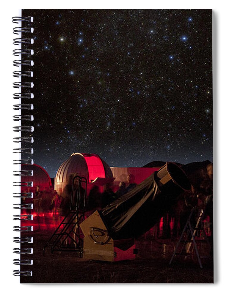 Astronomy Spiral Notebook featuring the photograph Star Party by Larry Landolfi