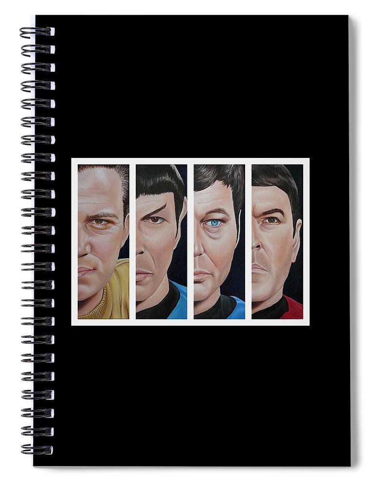 Star Trek Spiral Notebook featuring the painting Star Trek Set One by Vic Ritchey