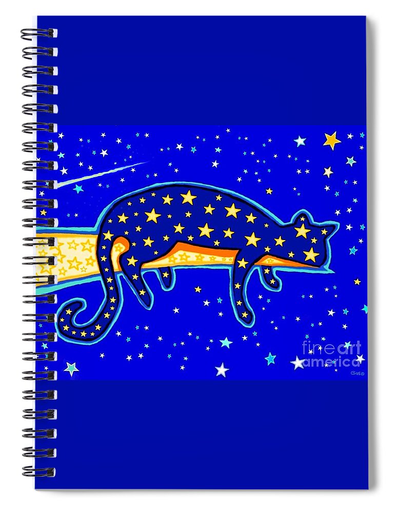Cat Spiral Notebook featuring the digital art Starry Night by Nick Gustafson