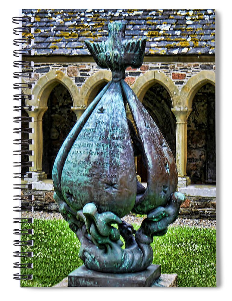Statue Spiral Notebook featuring the photograph Statue at the Abbey by Roberta Byram