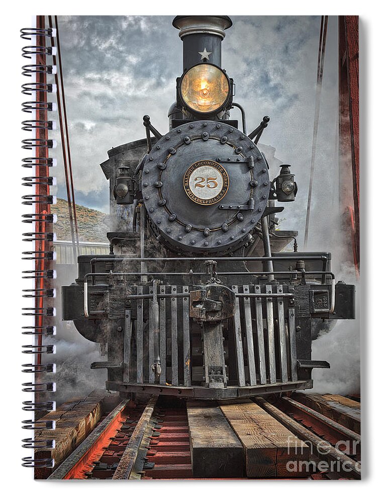 Steam Locomotive Spiral Notebook featuring the photograph Steam Locomotive by Mitch Shindelbower