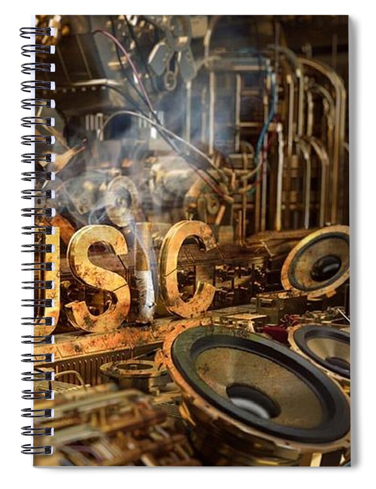 Steampunk Spiral Notebook featuring the digital art Steampunk by Maye Loeser