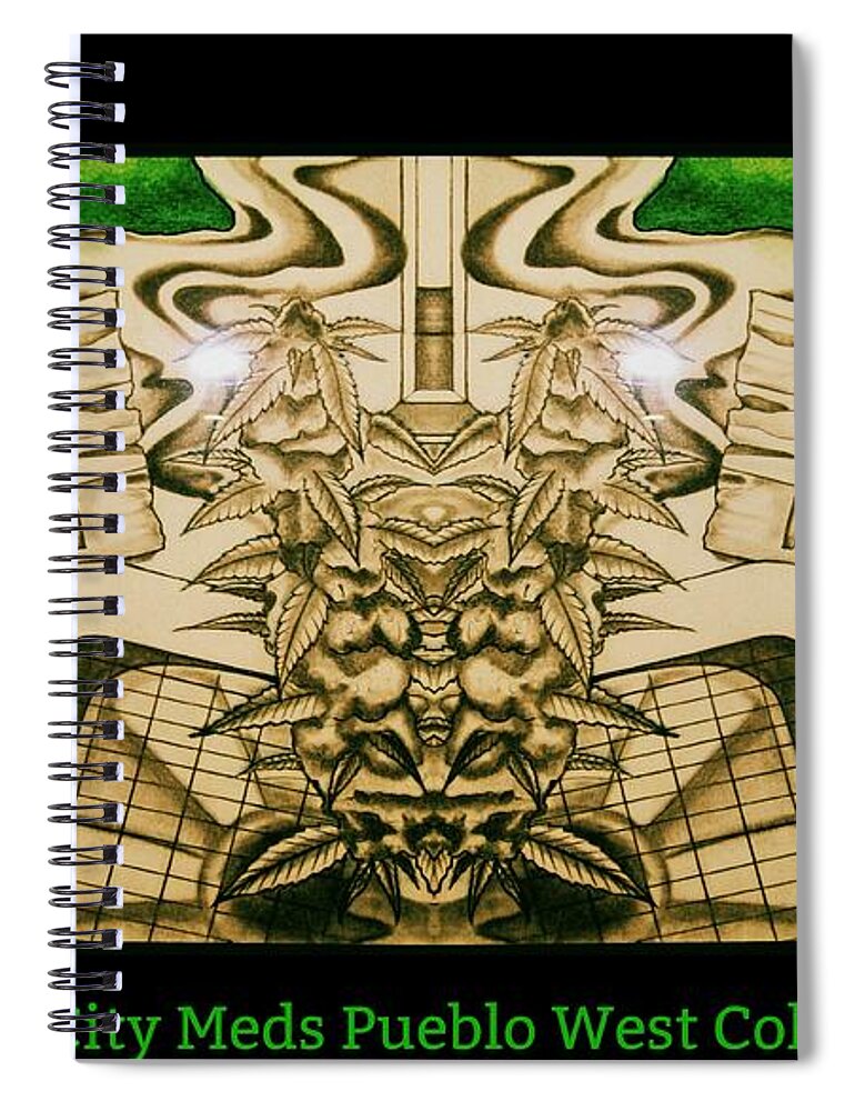  Spiral Notebook featuring the photograph Steel City Meds by Kelly Awad