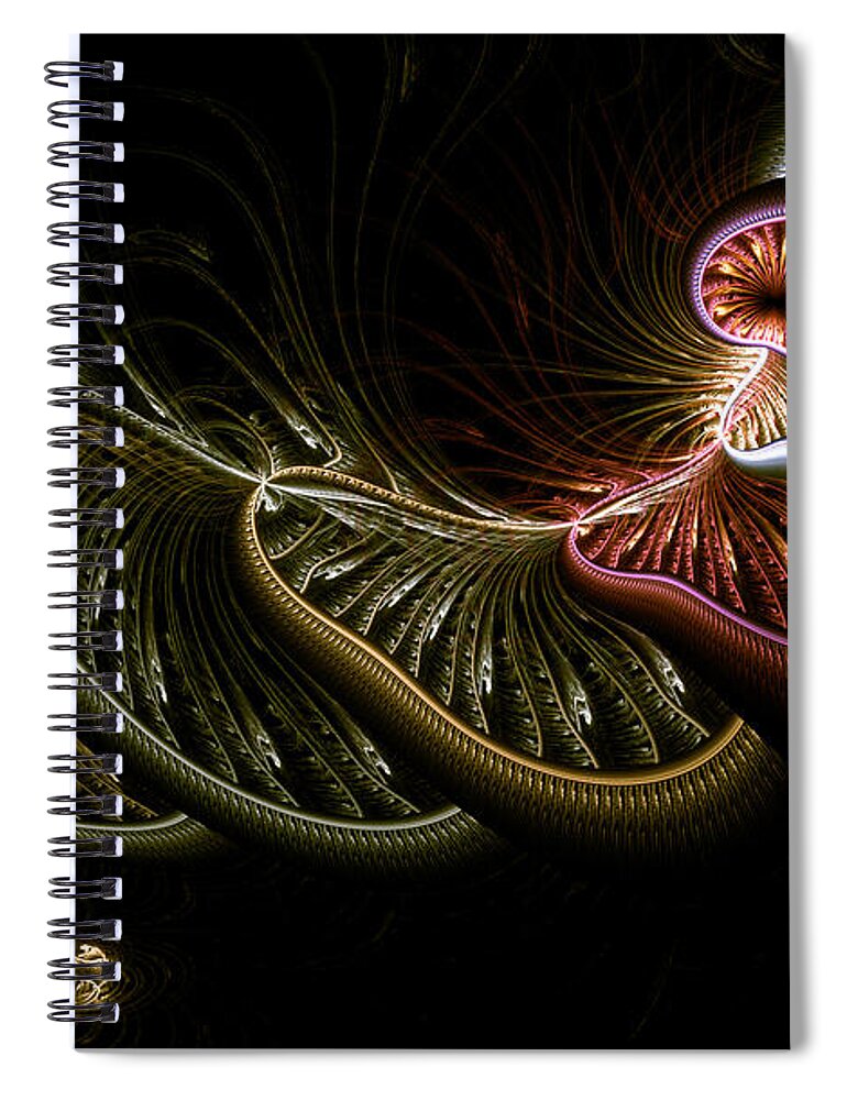 Abstract Spiral Notebook featuring the digital art Stepping Through Time by Casey Kotas