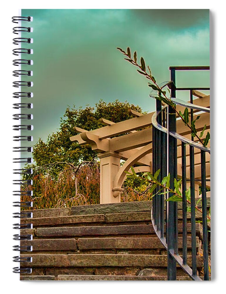Architecture Spiral Notebook featuring the photograph Steps to Jupiter by Mike Smale