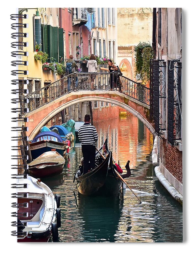 Venice Spiral Notebook featuring the photograph Stereotypical Venice Photo by Frozen in Time Fine Art Photography