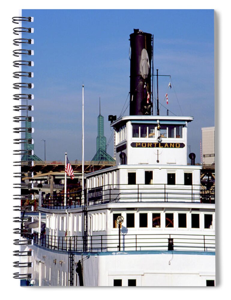 Maritime Museum Spiral Notebook featuring the photograph Sternwheeler, Portland OR by Frank DiMarco