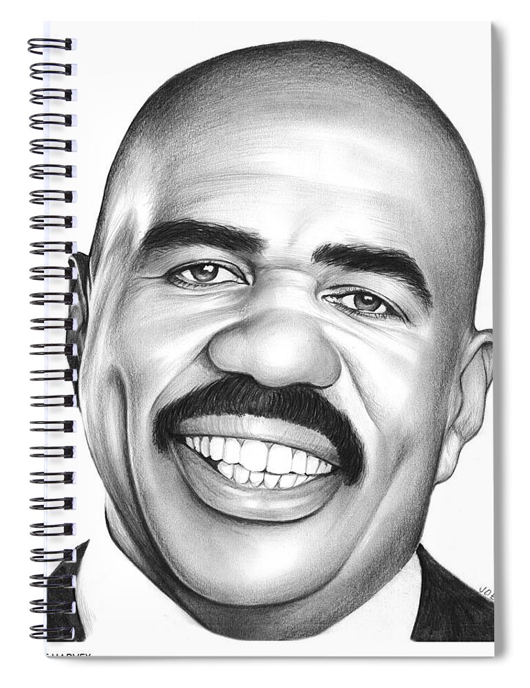 Counselor Spiral Notebook featuring the drawing Steve Harvey by Greg Joens