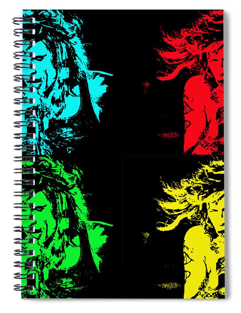 Steven Tyler Spiral Notebook featuring the photograph Steven Tyler Pop Art by Traci Cottingham