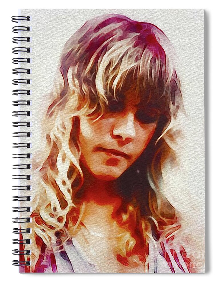 Stevie Spiral Notebook featuring the painting Stevie Nicks, Music Legend by Esoterica Art Agency