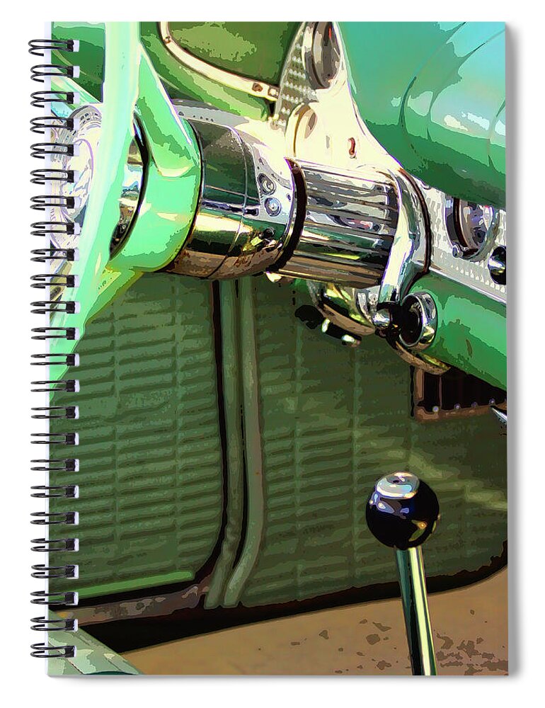 Classic Cars Spiral Notebook featuring the photograph QUICK SHIFT Palm Springs CA by William Dey