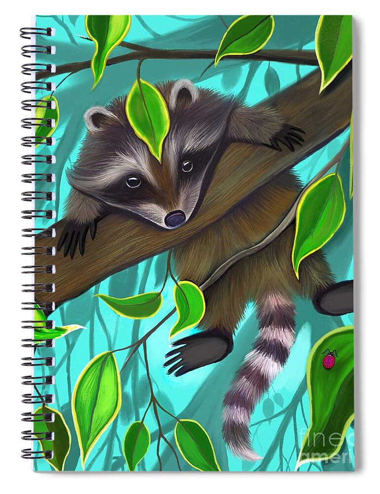 Raccoons Spiral Notebook featuring the digital art Still Holding On by Nick Gustafson