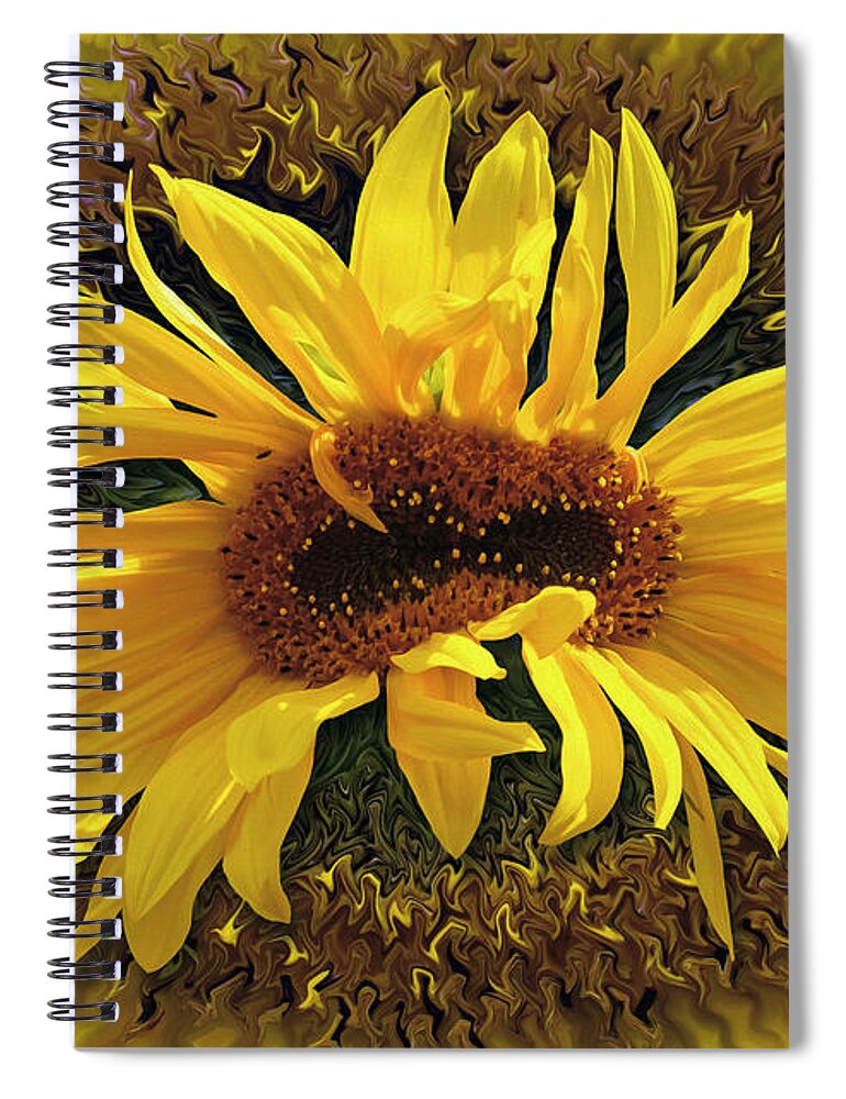 Desert Forest And Garden Spiral Notebook featuring the digital art Still Life With Sunflower by Becky Titus