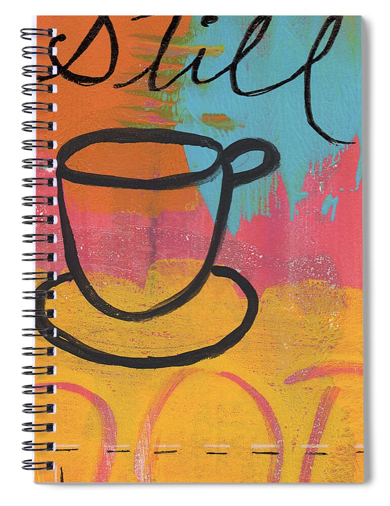 Coffee Spiral Notebook featuring the painting Still by Linda Woods