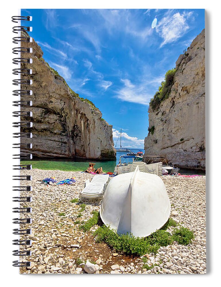 Vis Spiral Notebook featuring the photograph Stinva bay beach summer view by Brch Photography