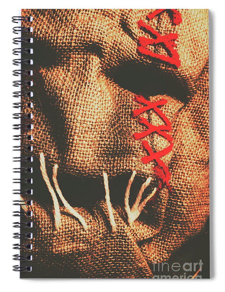 Evil Spiral Notebook featuring the photograph Stitched up madness by Jorgo Photography