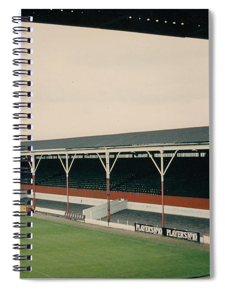  Spiral Notebook featuring the photograph Stoke City - Victoria Ground - Butler Street Stand 2 - 1970s by Legendary Football Grounds
