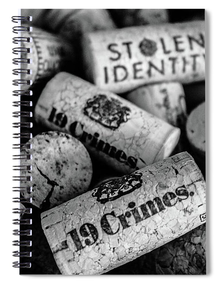Corks Spiral Notebook featuring the photograph Stolen Crimes - Corks by Colleen Kammerer
