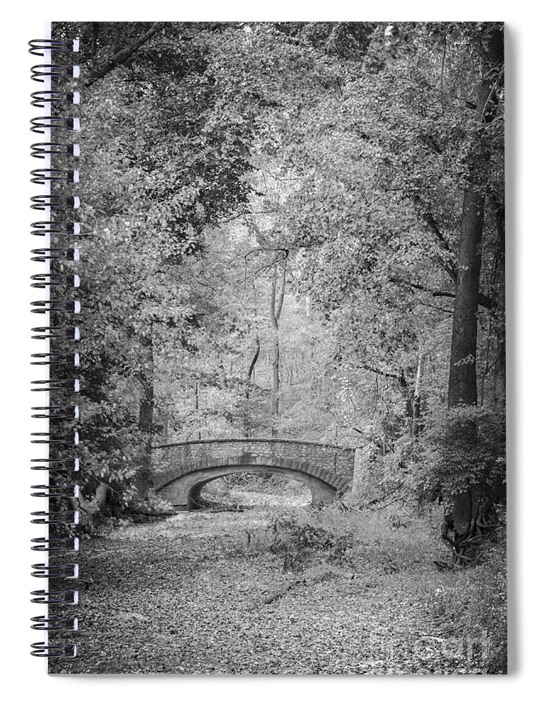 Stone Bridge Spiral Notebook featuring the photograph Stone Bridge In The Woods by Tamara Becker