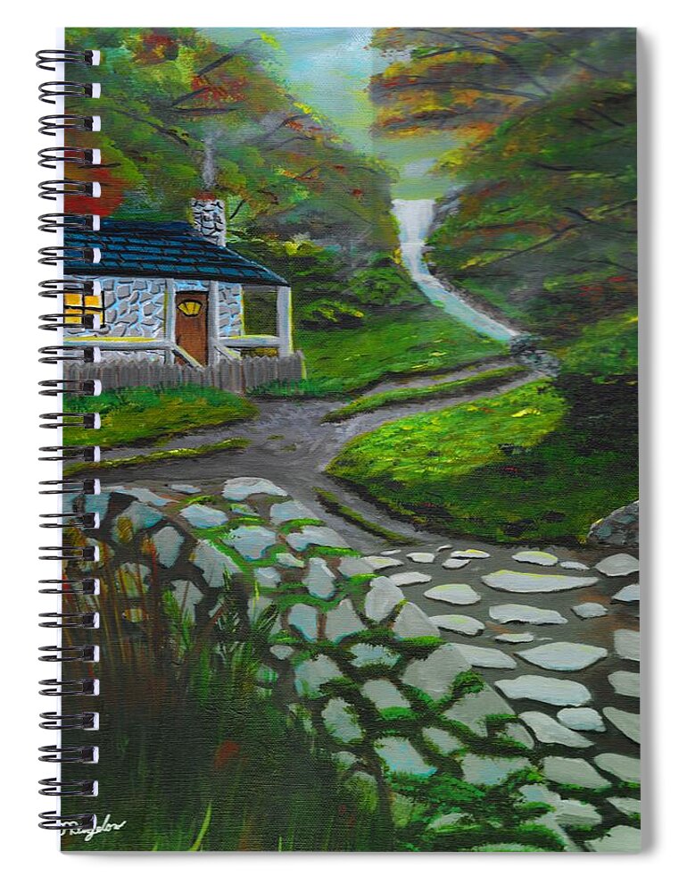 Stone Cabin Spiral Notebook featuring the painting Stone Cabin by David Bigelow