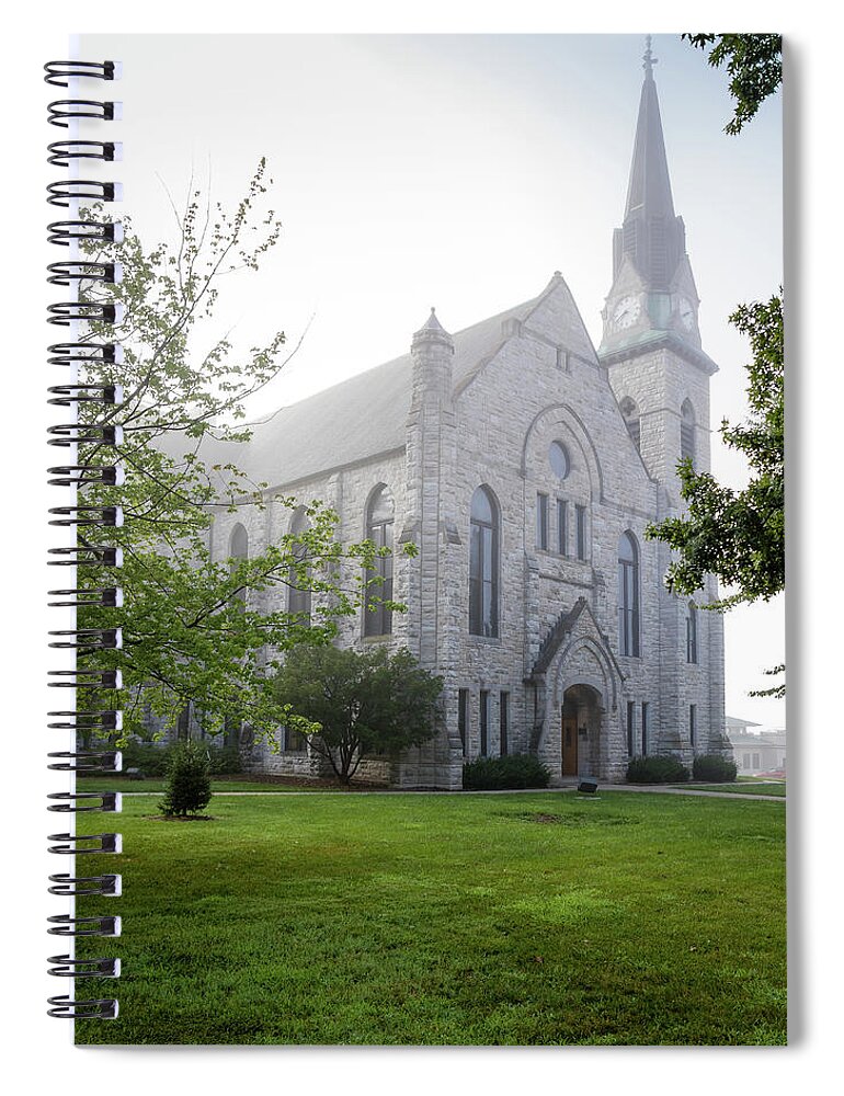 Drury Spiral Notebook featuring the photograph Stone Chapel in Fog by Allin Sorenson