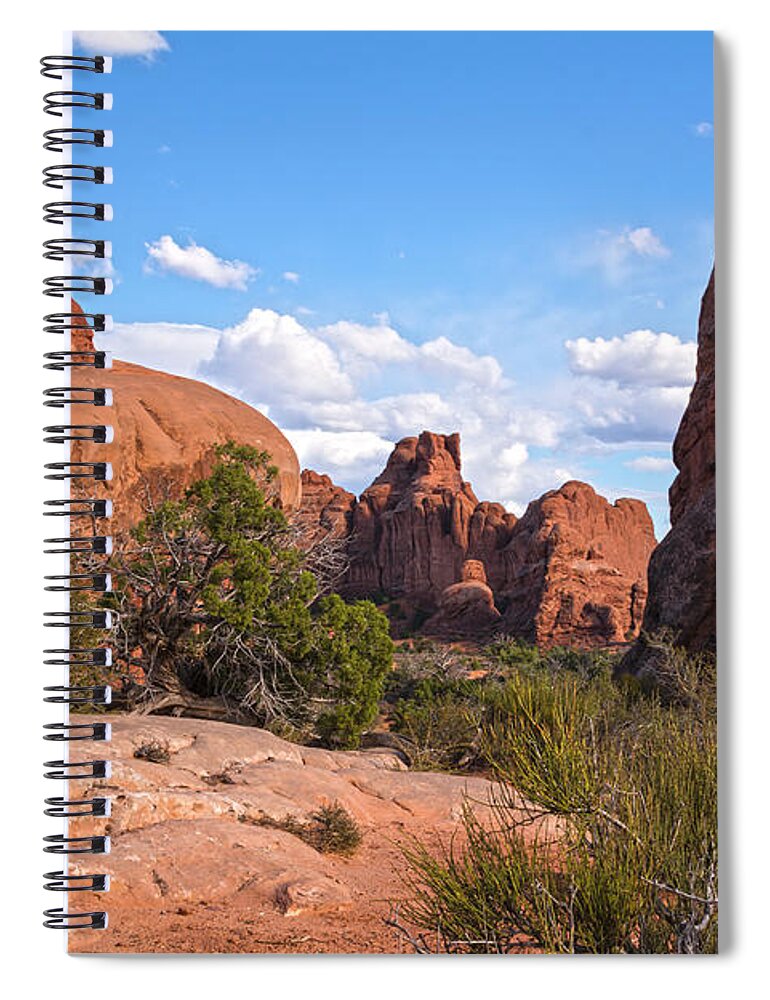  Spiral Notebook featuring the photograph Stone Gods 0f Arches by Angelo Marcialis