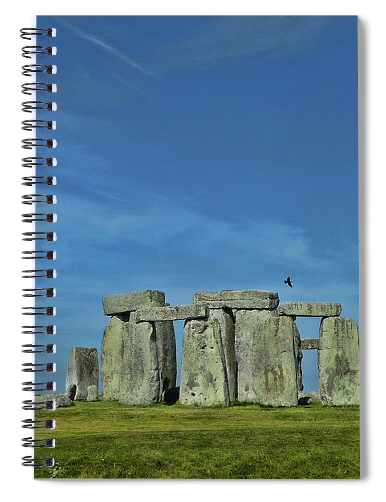 Stonehenge Druid Magic Celtic Solstice Ancient Spiral Notebook featuring the photograph Stonehenge by Nora Martinez
