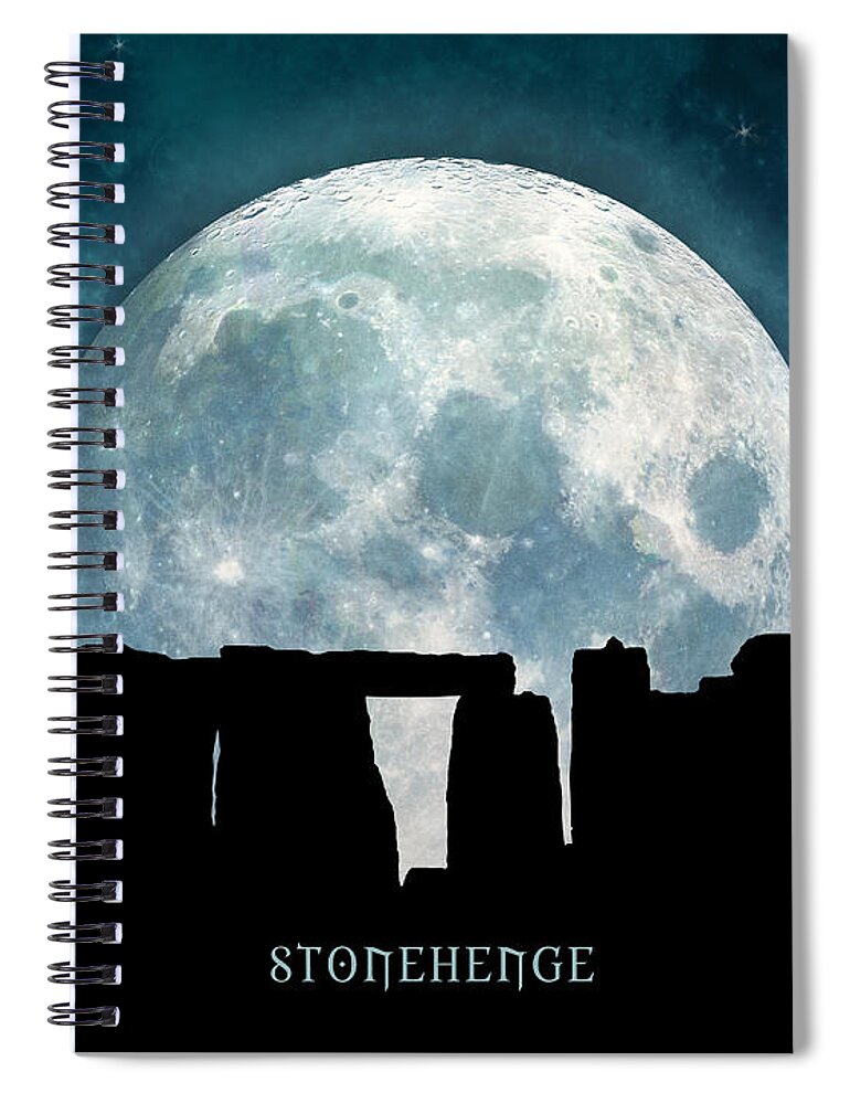 Stonehenge Spiral Notebook featuring the digital art Stonehenge by Phil Perkins
