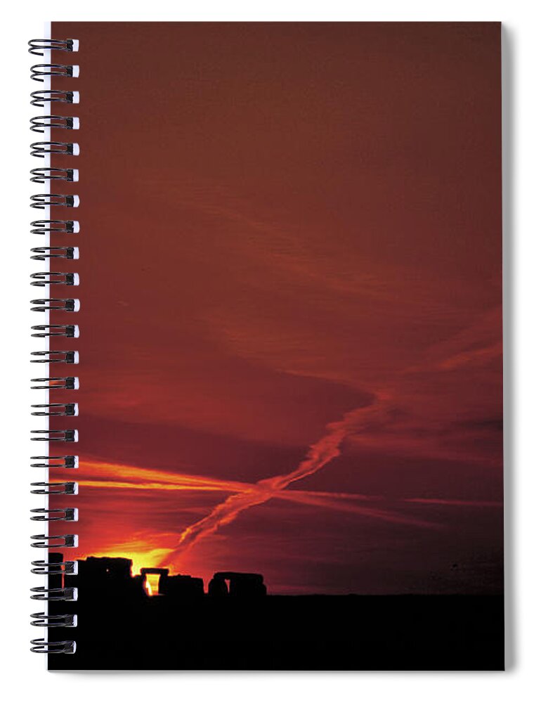 Abstract Spiral Notebook featuring the photograph Stonehenge by Rachel Garcia-Dunn
