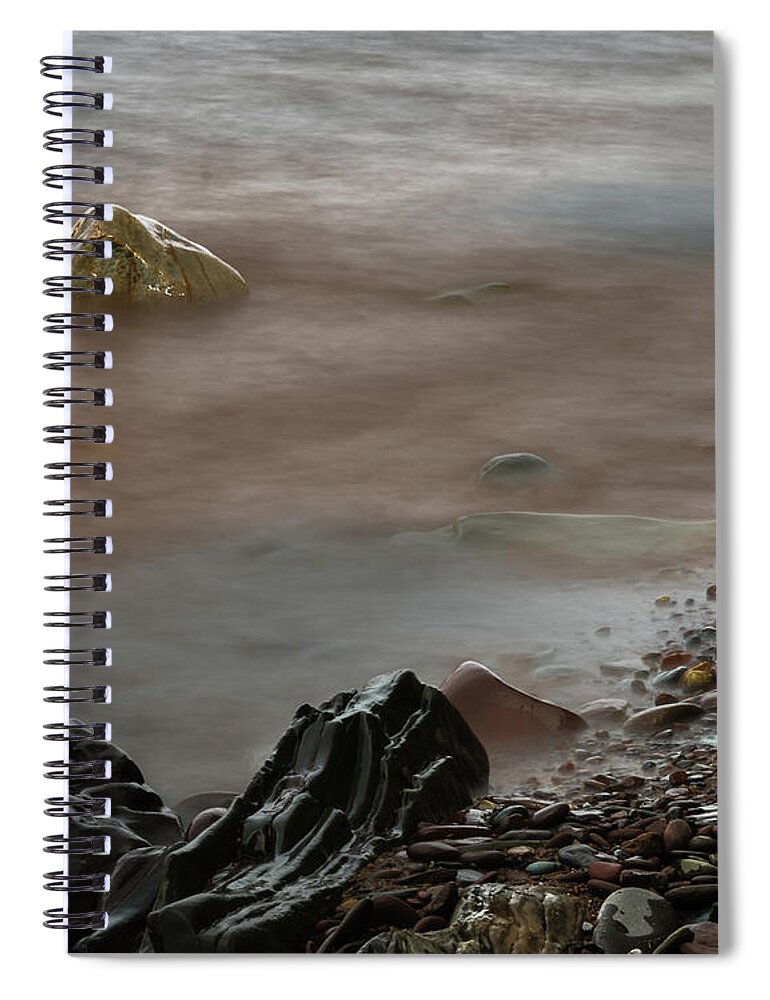 Lake Superior Spiral Notebook featuring the photograph Stones on the shore of Lake Superior by William Christiansen
