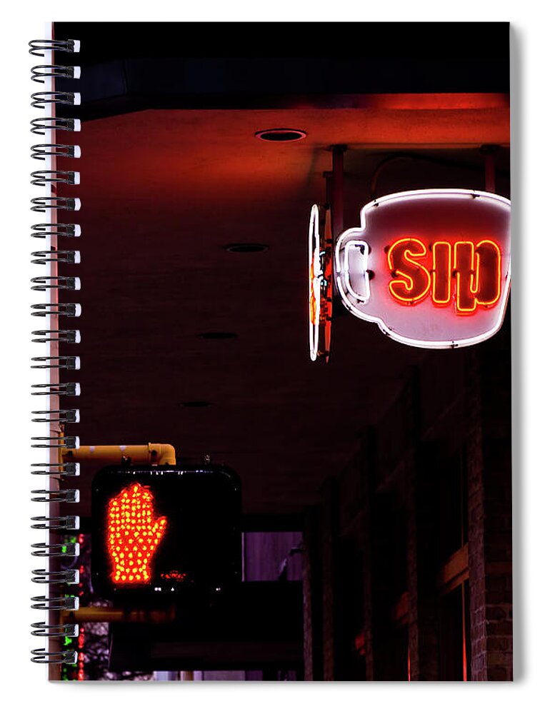 San Antonio Spiral Notebook featuring the photograph Stop and Sip by Frances Ann Hattier
