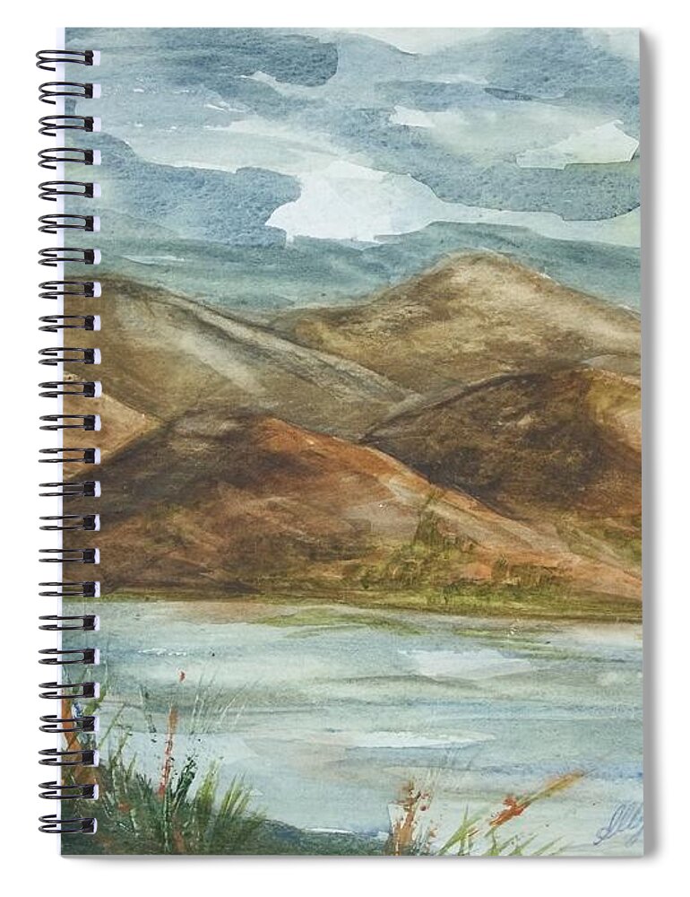 Nature Spiral Notebook featuring the painting Storm Clouds by Ellen Levinson