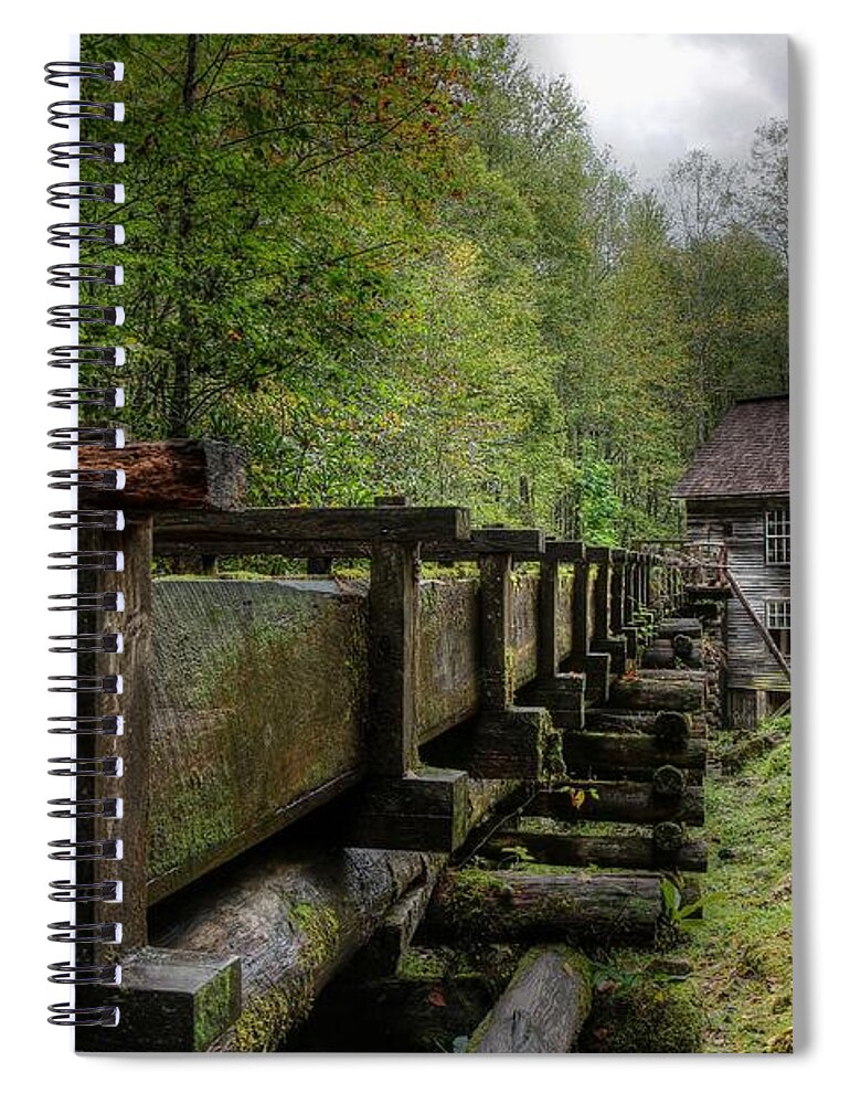 Mingus Mill Spiral Notebook featuring the photograph Storm Clouds Over Mingus Mill by Carol Montoya