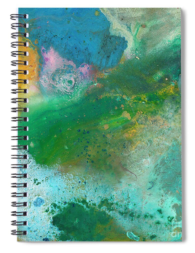 Seafoam Spiral Notebook featuring the painting Storm by Kasha Ritter