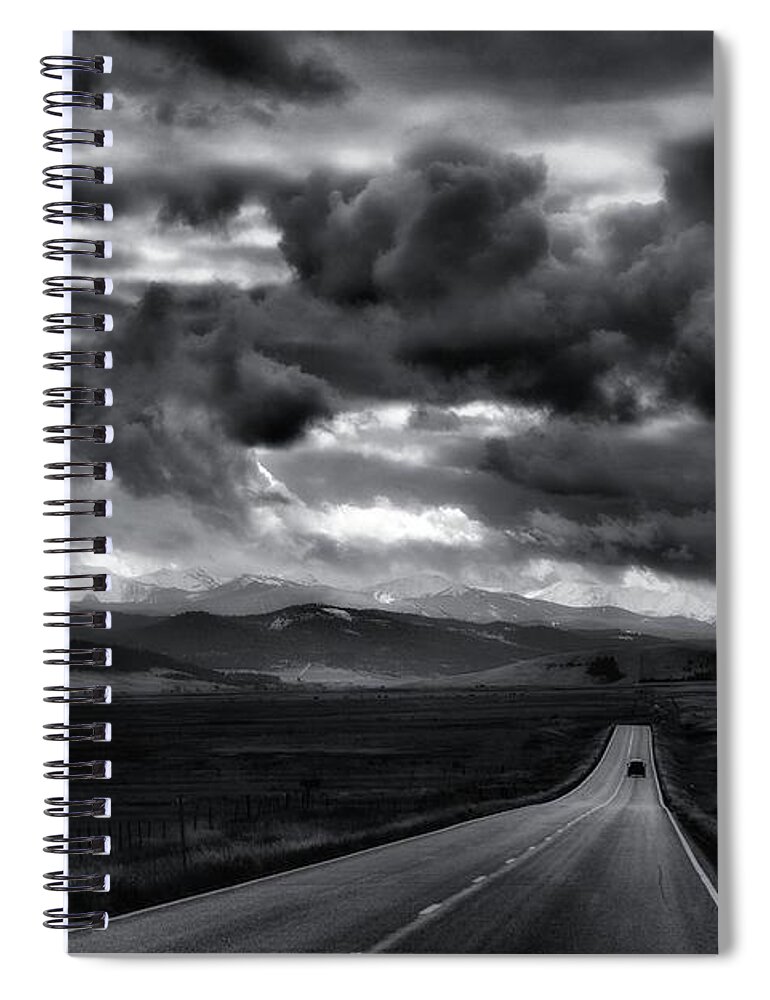 Black And White Spiral Notebook featuring the photograph Storm Rider by Lauren Leigh Hunter Fine Art Photography