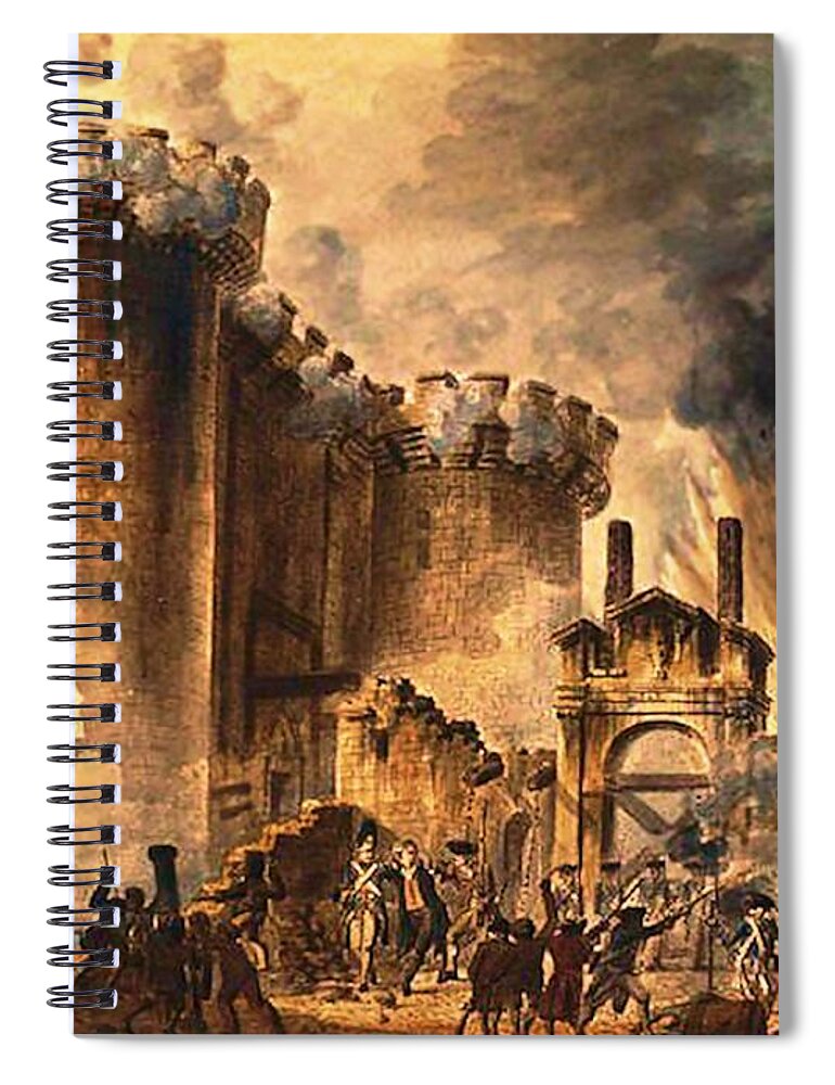 Storming Of The Bastille Spiral Notebook featuring the painting Storming of the Bastille by Jean-Pierre Houel
