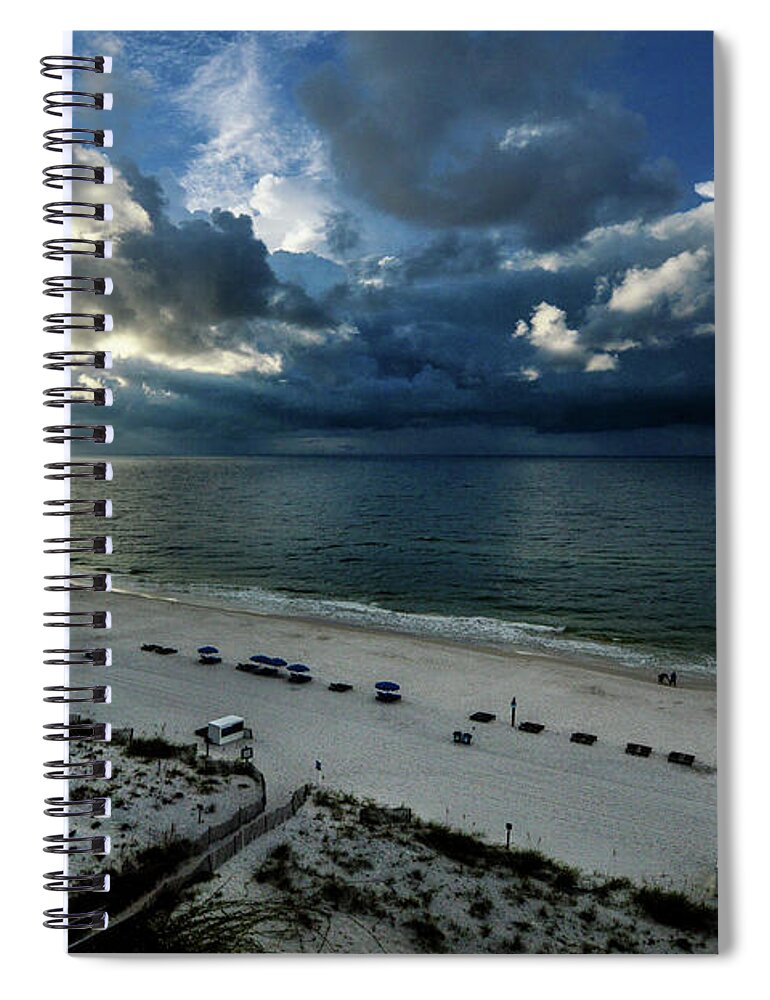 Alabama Spiral Notebook featuring the painting Storms Over the Gulf of Mexico by Michael Thomas