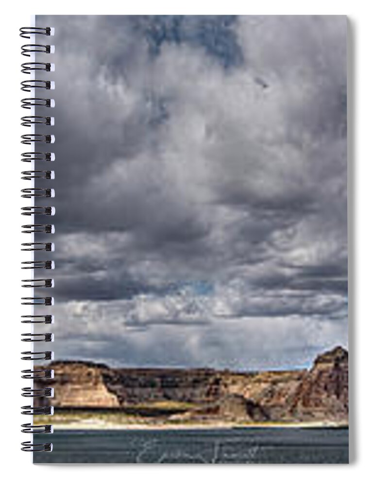 Lake Powell Spiral Notebook featuring the photograph Stormy Lake Powell by Erika Fawcett