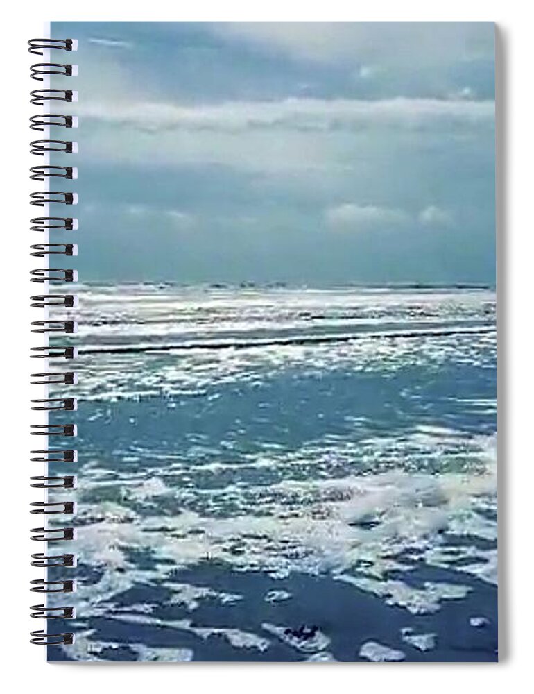 Sea Spiral Notebook featuring the photograph Stormy Sea by Marian Lonzetta