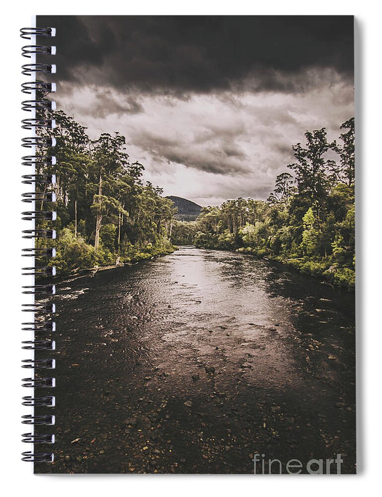 River Spiral Notebook featuring the photograph Stormy streams by Jorgo Photography