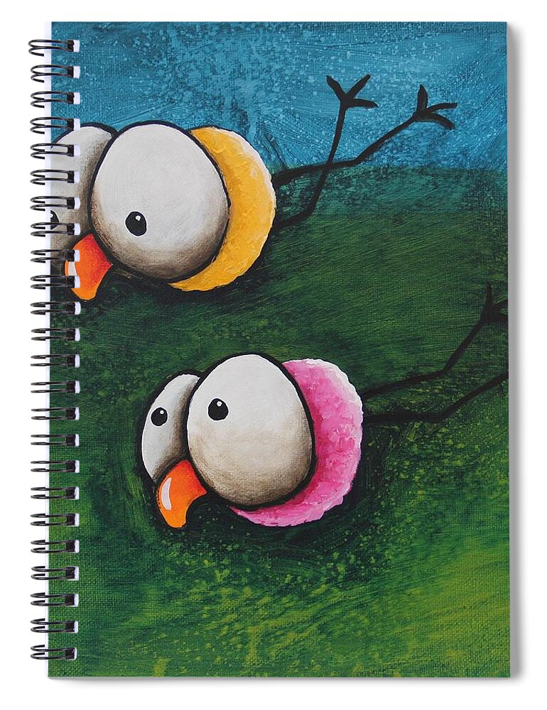 Bird Spiral Notebook featuring the painting Stormy Weather by Lucia Stewart