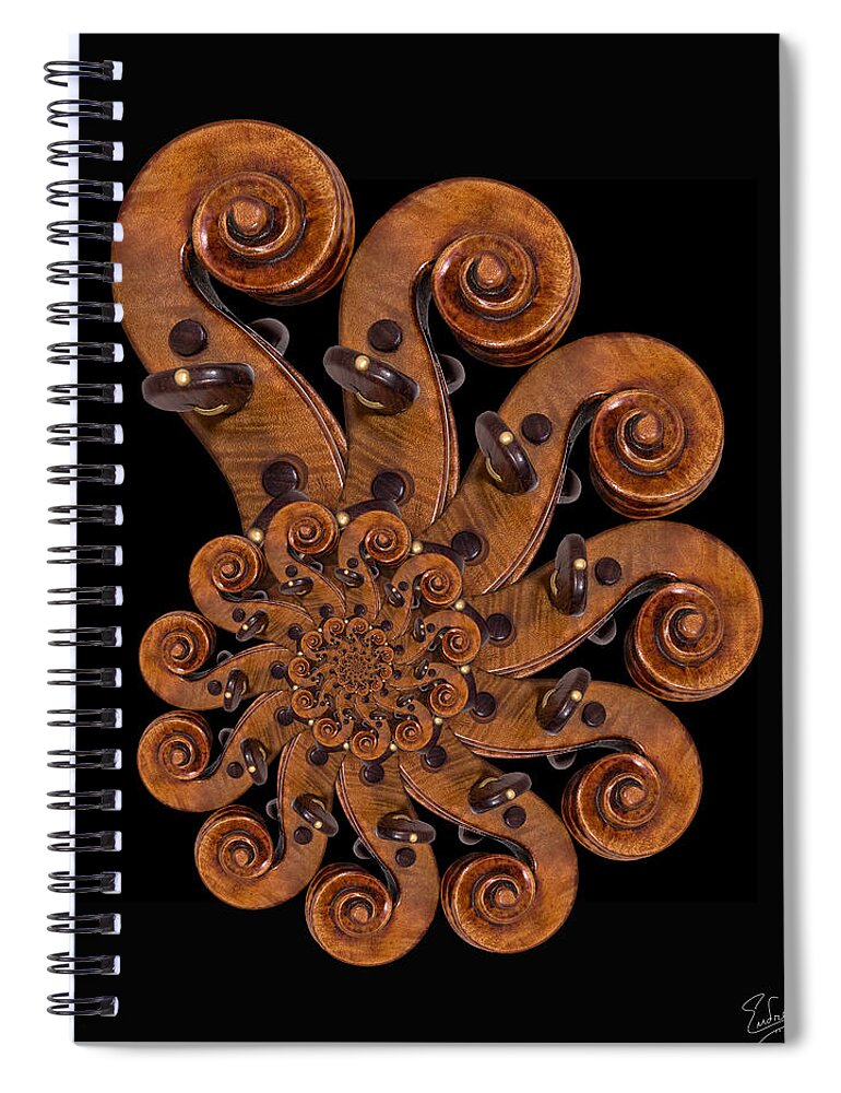 Stradivarius Spiral Notebook featuring the photograph Stradivarius Scroll Spiral by Endre Balogh