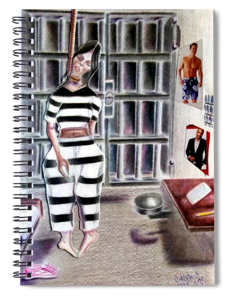 Black Art Spiral Notebook featuring the drawing Strange Fruit by Donald Cnote Hooker