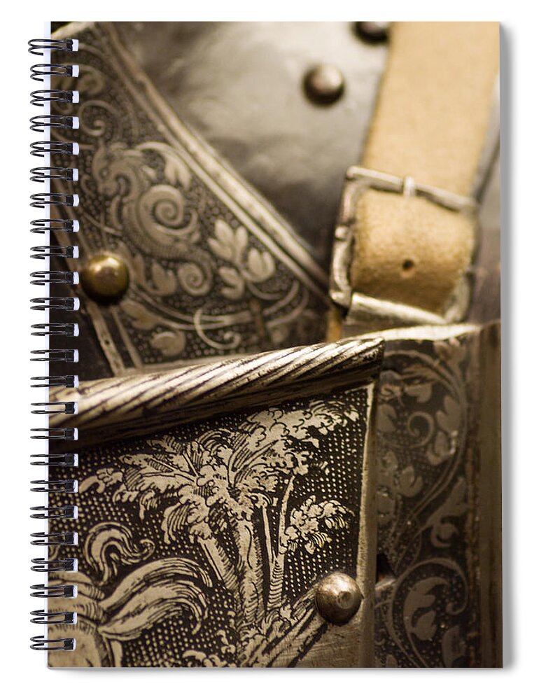 Knight Spiral Notebook featuring the photograph Strapped in Steel by Scott Wyatt